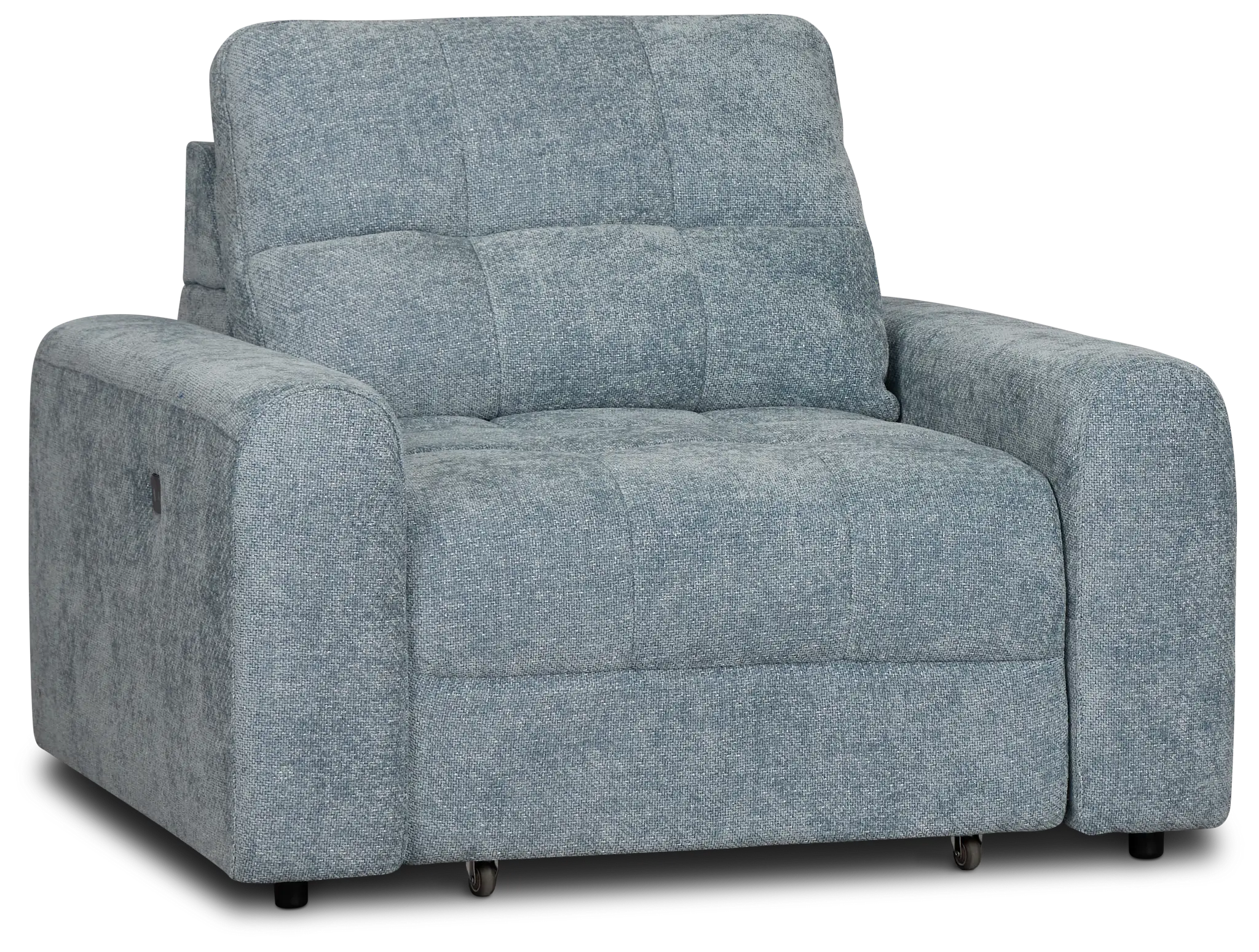 Hendrix Light Blue Fabric Power Reclining Chaise Hendrix Light Blue Fabric Power Reclining Chaise