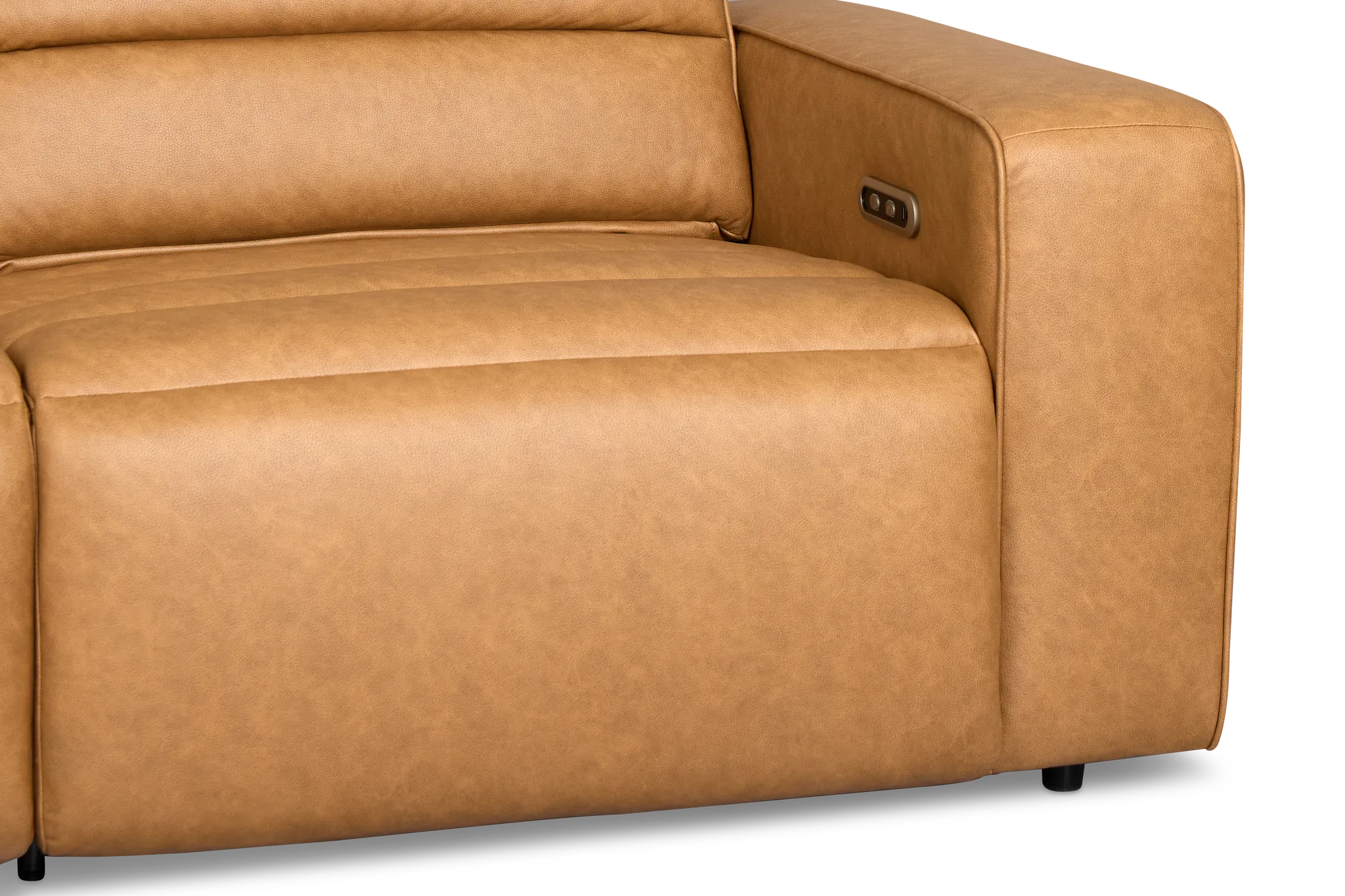 Sawyer Light Brown Micro 2-piece Modular Power Reclining Sofa