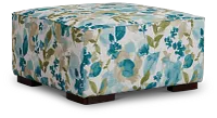 Wellstone Teal Fabric Cocktail Ottoman