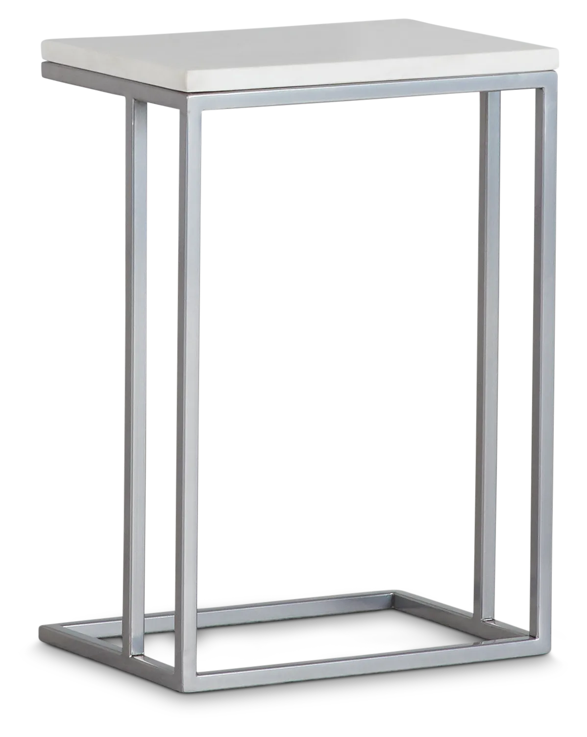 Tayah Silver Marble Chairside Table