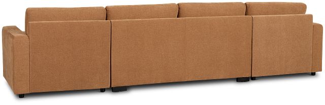 Addie Brown Fabric Double Chaise Sleeper Storage Sectional