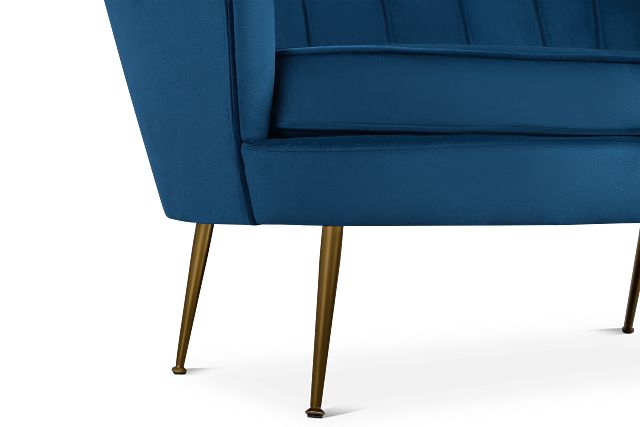 Lily Dark Blue Velvet Loveseat