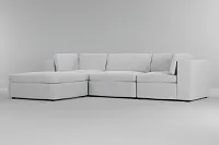 Destin Peyton White Fabric 4-piece Bumper Sectional