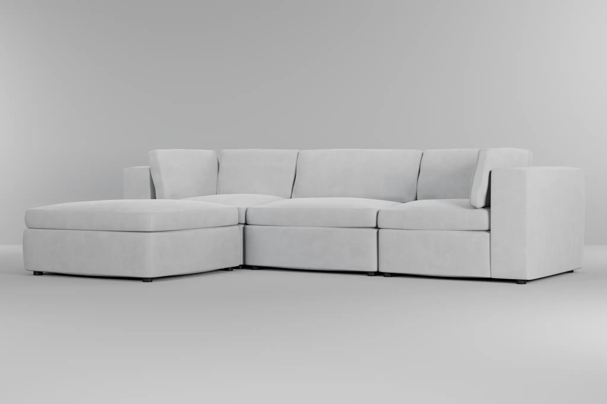 Destin Peyton White Fabric 4-piece Bumper Sectional Destin Peyton White Fabric 4-piece Bumper Sectional