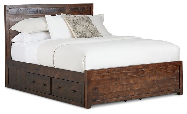 Seattle Dark Tone Wood Platform Storage Bed