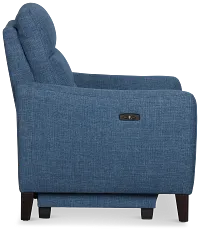 Keaton Blue Fabric Power Recliner With Power Headrest