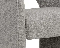 Callan Gray Curved Upholstered Arm Chair