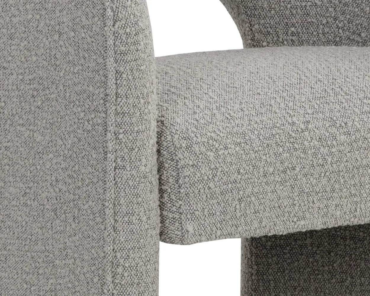 Callan Gray Curved Upholstered Arm Chair