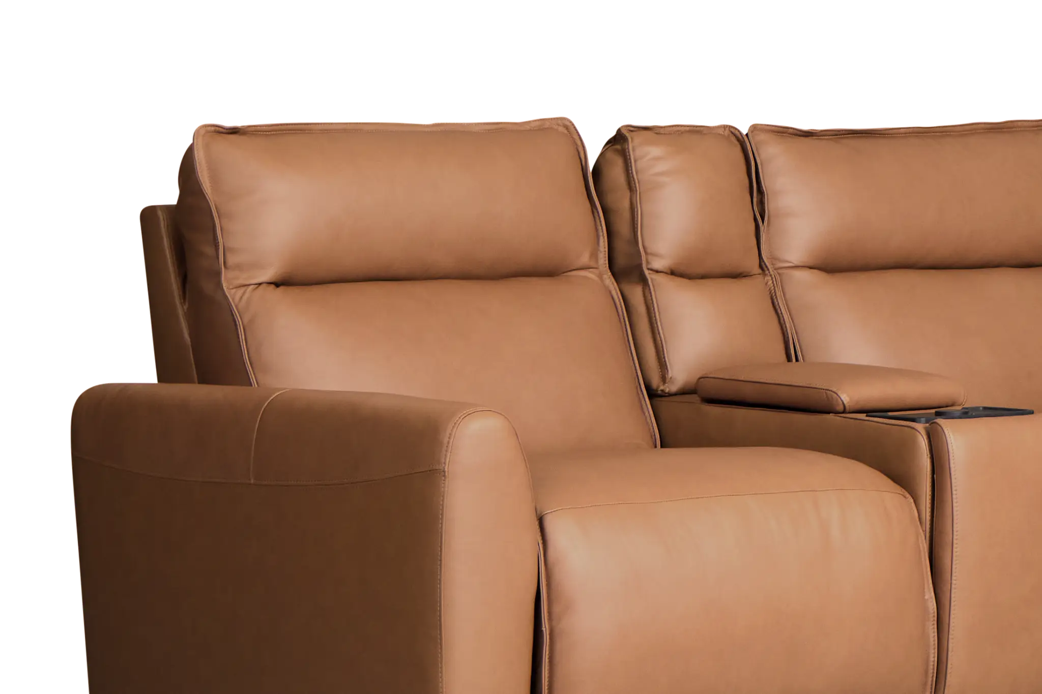 Edison Medium Brown Leather/vinyl Large Dual Power Reclining 2-arm Sectional Edison Medium Brown Leather/vinyl Large Dual Power Reclining 2-arm Sectional