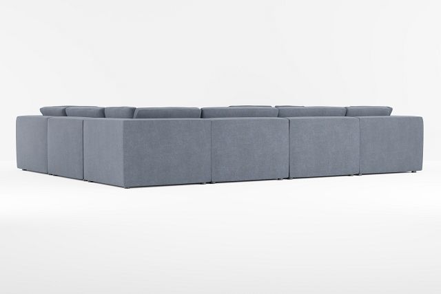 Destin Victory Dark Blue Fabric 8-piece Modular Sectional