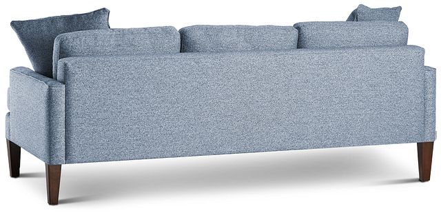 Morgan Blue Fabric Sofa With Wood Legs (4)