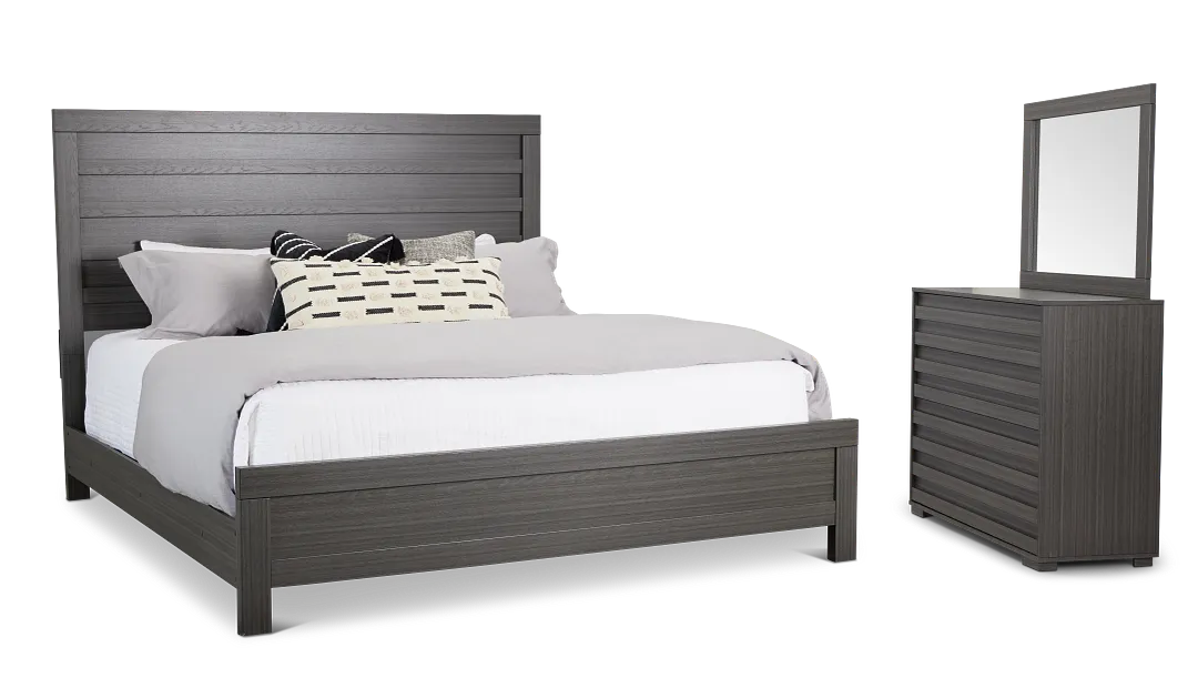 Everett Gray Panel Bedroom