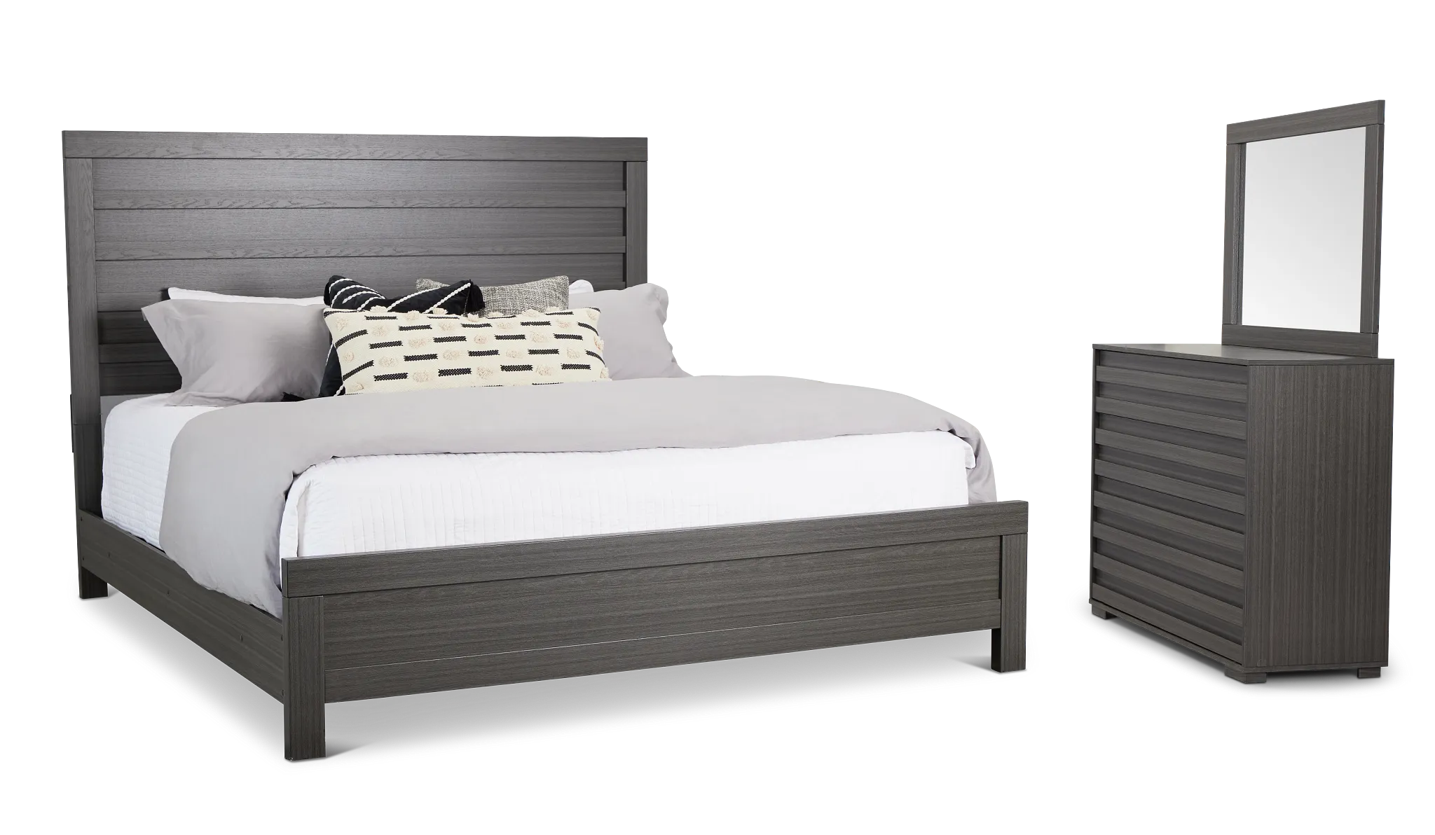 Everett Gray Panel Bedroom