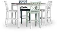 Edgartown Two-tone Square High Table & Mixed Barstools