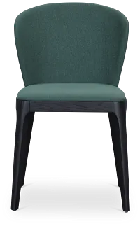 Nomad Dark Green Upholstered Side Chair W/ Black Legs