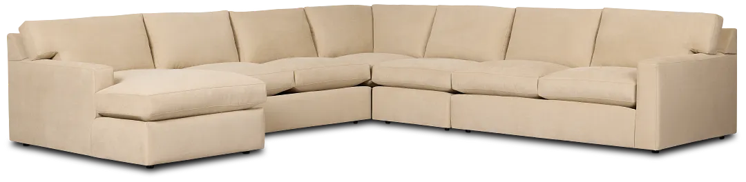Hudson Beige Fabric Large Left Chaise Sectional