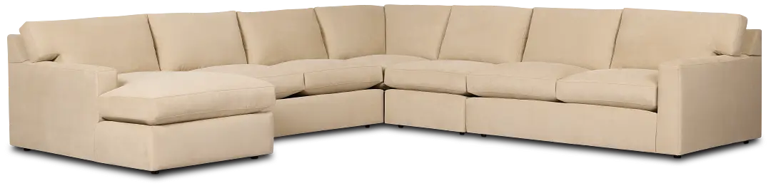 Hudson Beige Fabric Large Left Chaise Sectional Hudson Beige Fabric Large Left Chaise Sectional