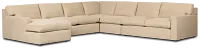 Hudson Beige Fabric Large Left Chaise Sectional