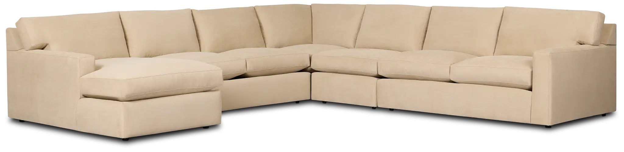 Hudson Beige Fabric Large Left Chaise Sectional Hudson Beige Fabric Large Left Chaise Sectional