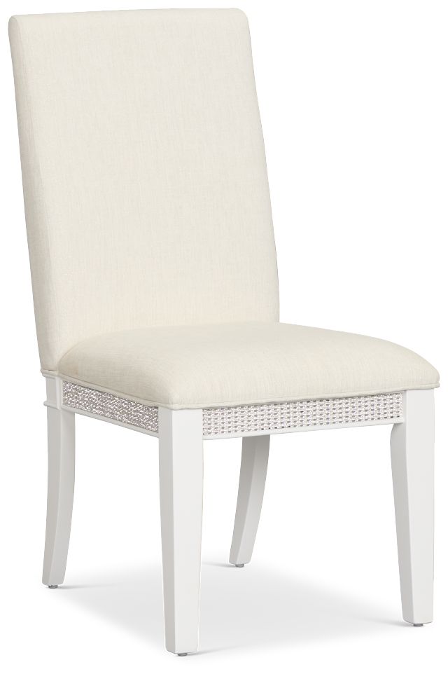 Milan White Upholstered Side Chair