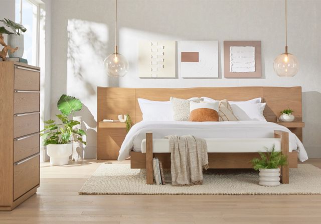 Haven Light Tone Spread Bed W/ Two Nightstands