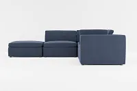 Destin Peyton Dark Blue Fabric 5pc Bumper Sectional