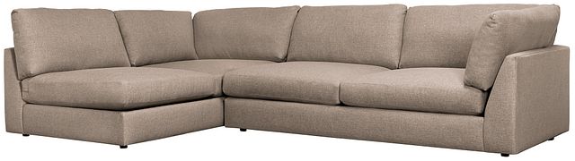 Harper Dark Taupe Fabric Small Right Arm Sectional