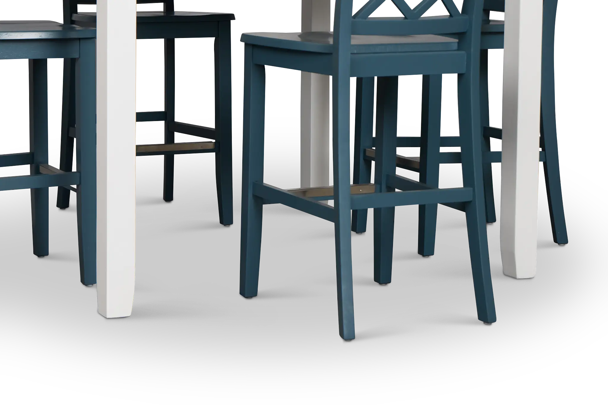 Edgartown Two-tone Square High Table & 4 Navy Wood Barstools Edgartown Two-tone Square High Table & 4 Navy Wood Barstools