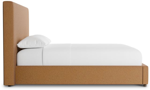 Grayton Elite Light Brown 54" Upholstered Platform Bed