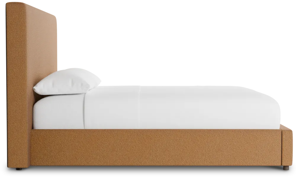 Grayton Elite Light Brown 54" Upholstered Platform Bed