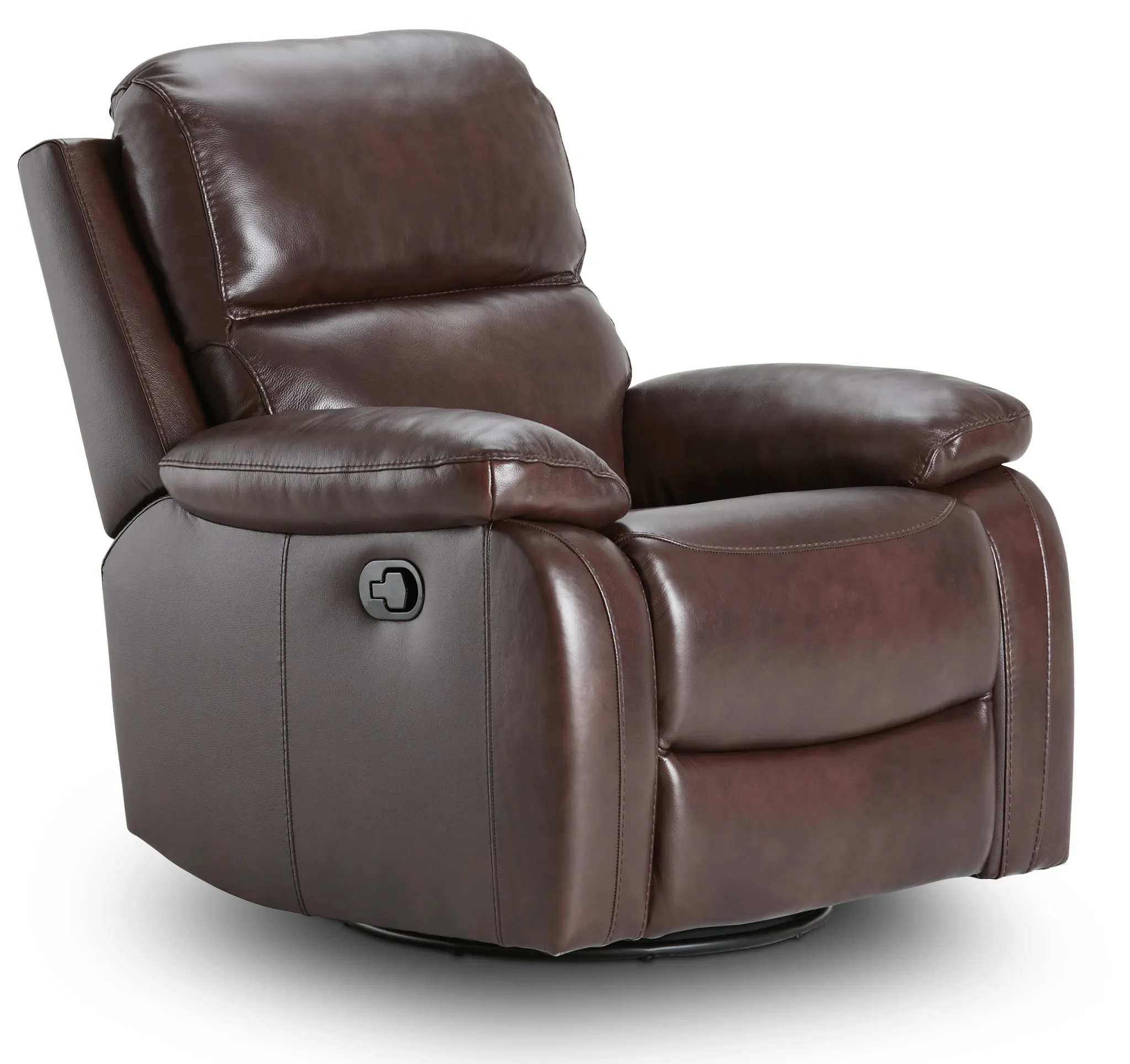 Mason Brown Leather Swivel Glider Recliner