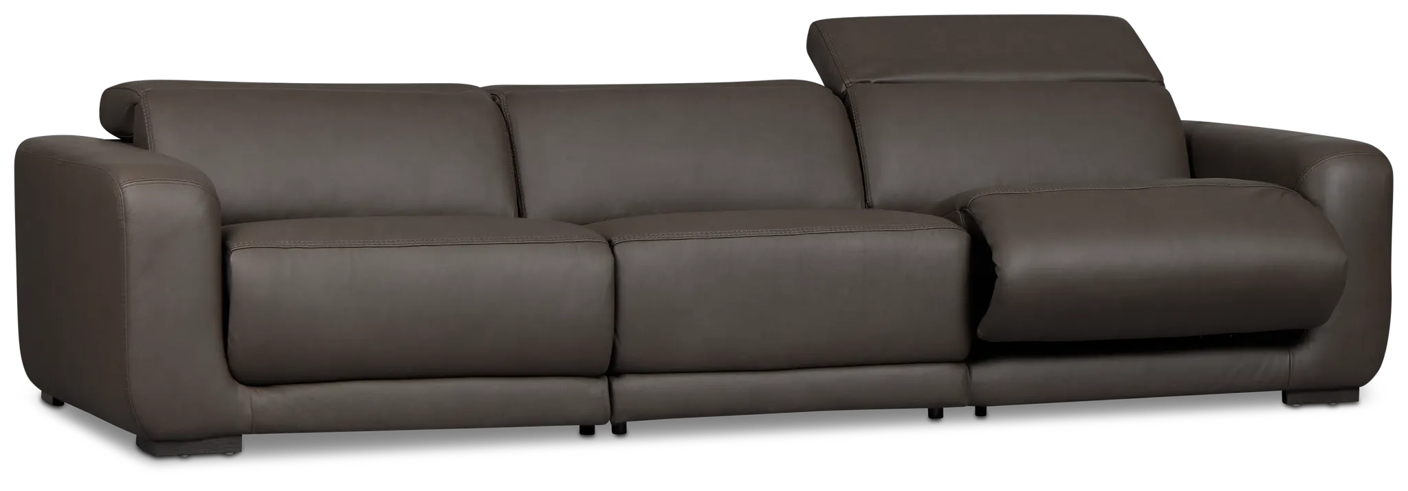 Kieran Dark Brown Lthr/vinyl 3-piece Modular Power Reclining Sofa