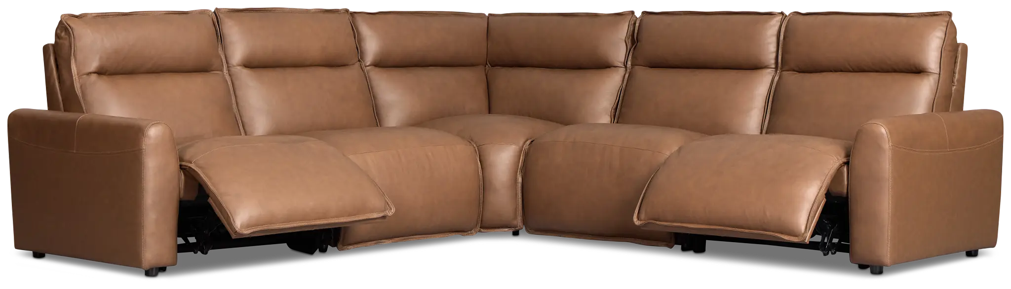 Edison Dark Brown Leather/vinyl Small Dual Power Reclining 2-arm Sectional Edison Dark Brown Leather/vinyl Small Dual Power Reclining 2-arm Sectional