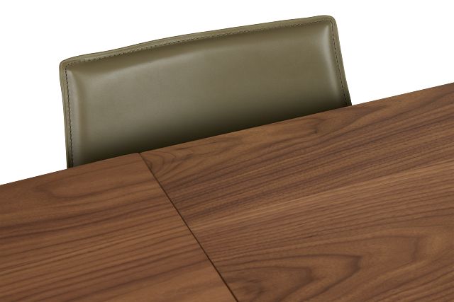 Margo Two-tone Rectangular Table & 4 Dark Green Upholstered Chair