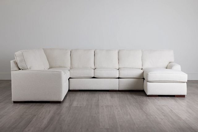 Austin White Fabric Large Right Chaise Sectional (2)