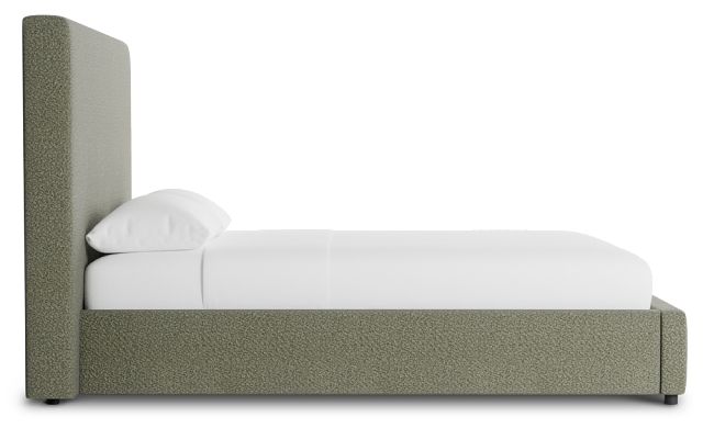 Grayton Sutton Green 54" Upholstered Platform Bed
