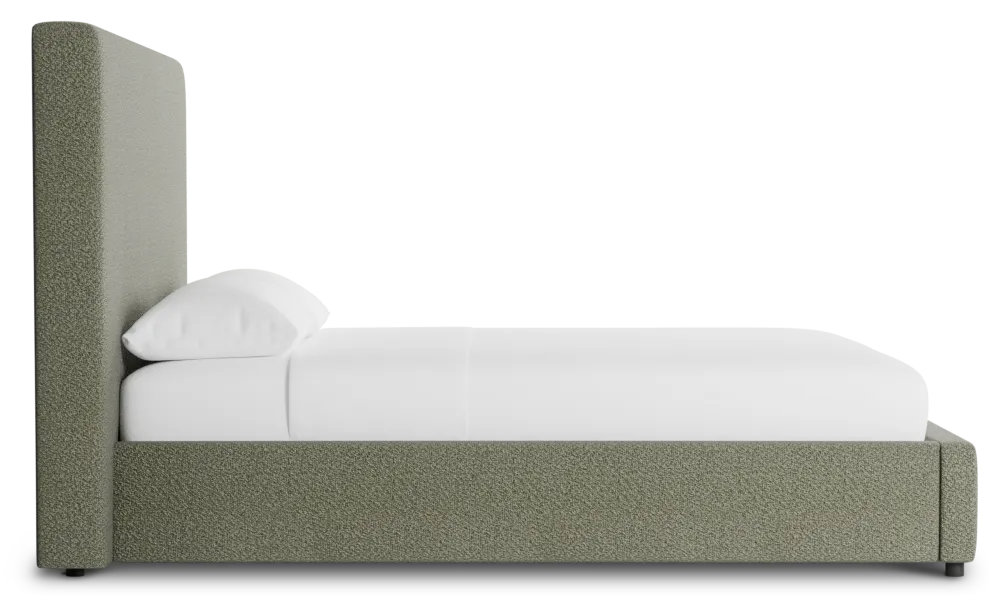 Grayton Sutton Green 54" Upholstered Platform Bed