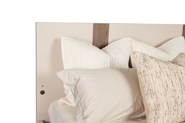 Brasilia Light Beige Platform Bed With Speaker