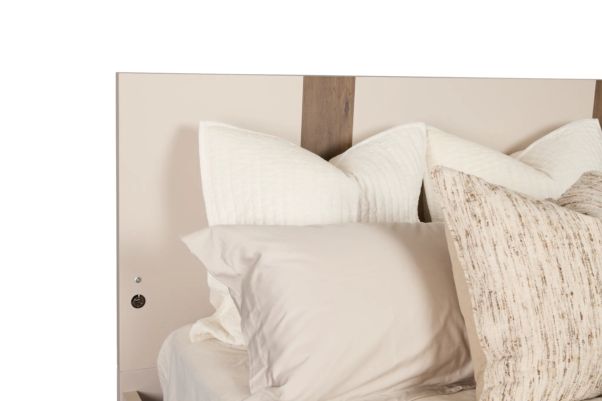 Brasilia Light Beige Platform Bed With Speaker