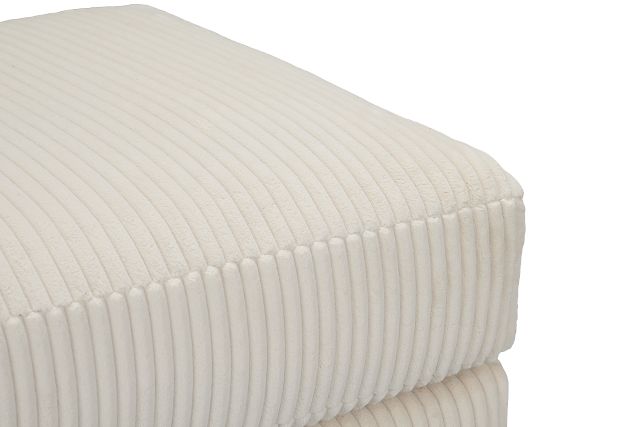 Charlie Ivory Fabric Ottoman