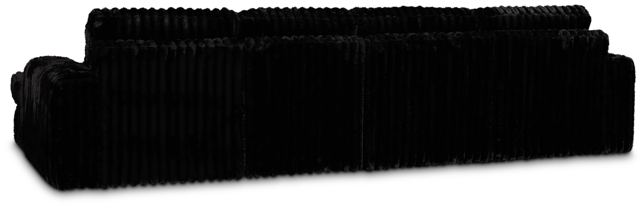 Teddy Black Fabric Small Right Chaise Sectional