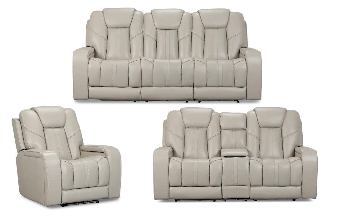 Eclipse Light Gray Lthr/vinyl Power Reclining Living Room Eclipse Light Gray Lthr/vinyl Power Reclining Living Room