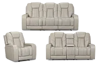 Eclipse Light Gray Lthr/vinyl Power Reclining Living Room