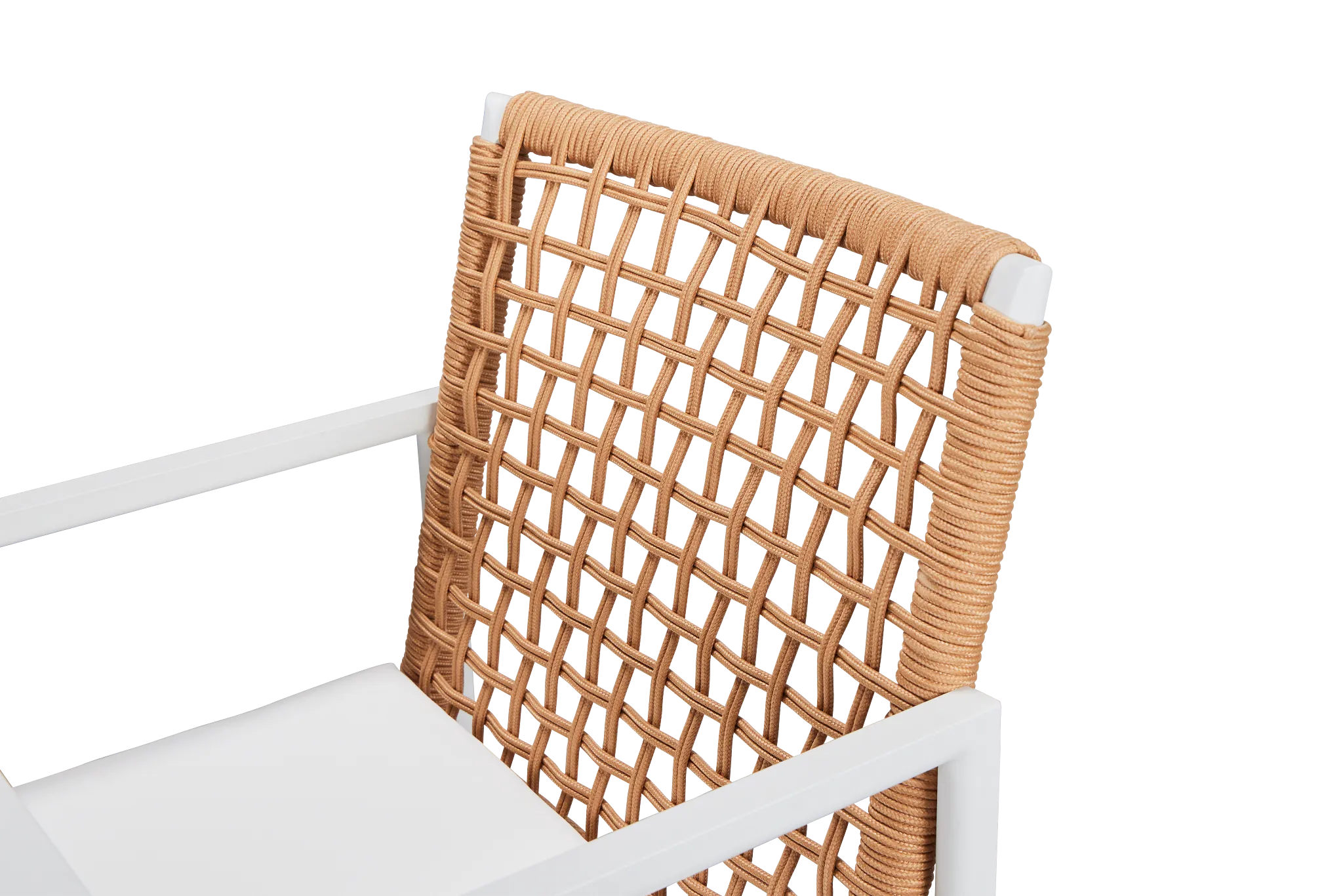 Sunrise White 35" Square Table & 4 Aluminum Arm Chairs