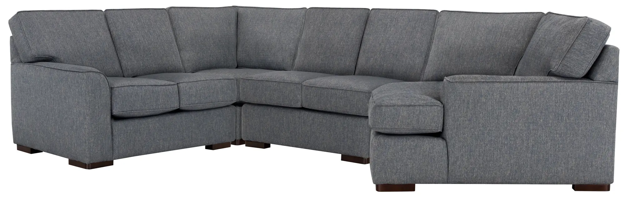 Austin Blue Fabric Small Right Cuddler Sectional Austin Blue Fabric Small Right Cuddler Sectional