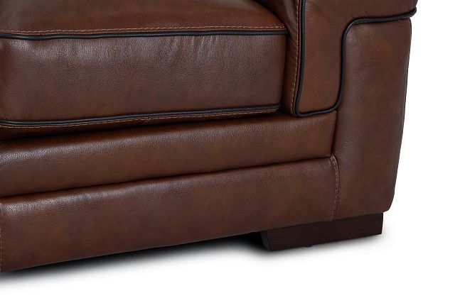 Alexander Medium Brown Leather Left Bumper Sectional
