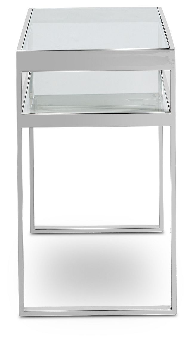 white glass console