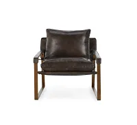 Times Brown Leather Accent Chair