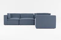 Destin Maguire Blue Fabric 5-piece Modular Sectional
