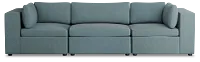 Destin Sutton Blue Fabric 3 Piece Modular Sofa